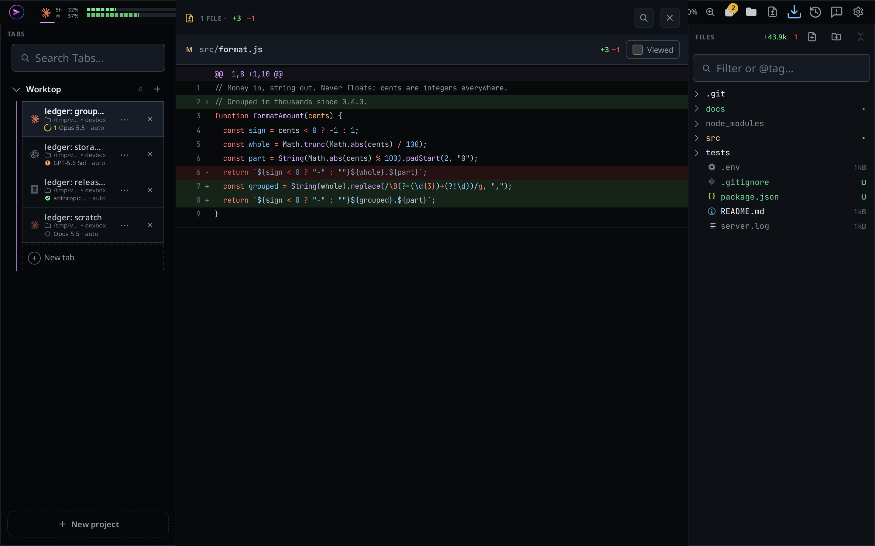 The sheet on a desktop, in the transcript's column beside the docked explorer