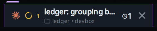 A tab in the strip: its name, and under it the folder and "• workshop".